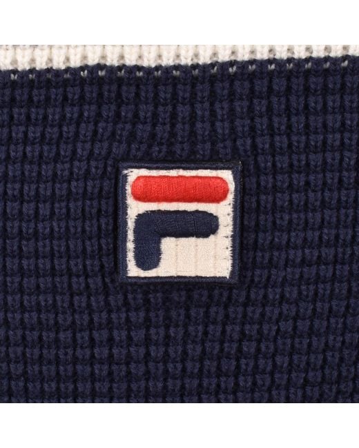 Fila Blue Fila Kallum Waffle Knit Jumper for men