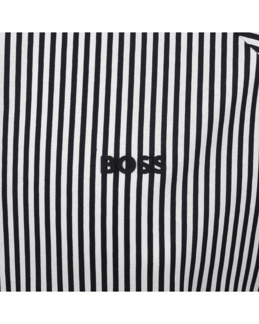 Boss Gray Boss Excurse Short Sleeve Striped Shirt for men