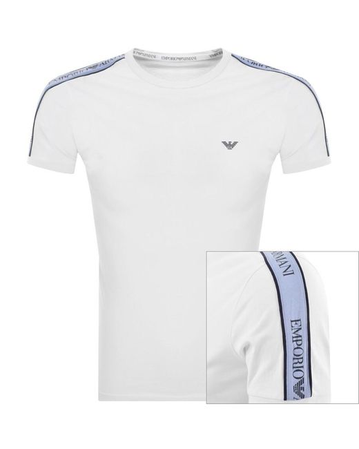 Armani White Emporio Lounge Logo T Shirt for men