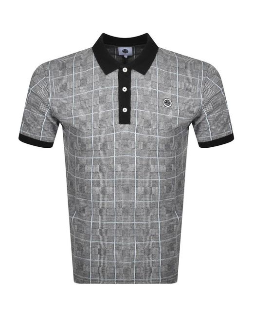 Pretty Green Prince Of Wales Polo T Shirt in Gray for Men | Lyst