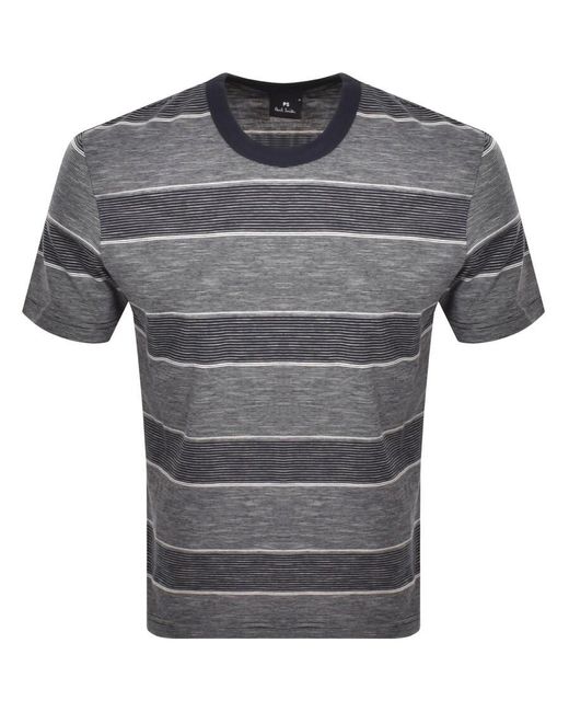 Paul Smith Gray Stripe T Shirt for men