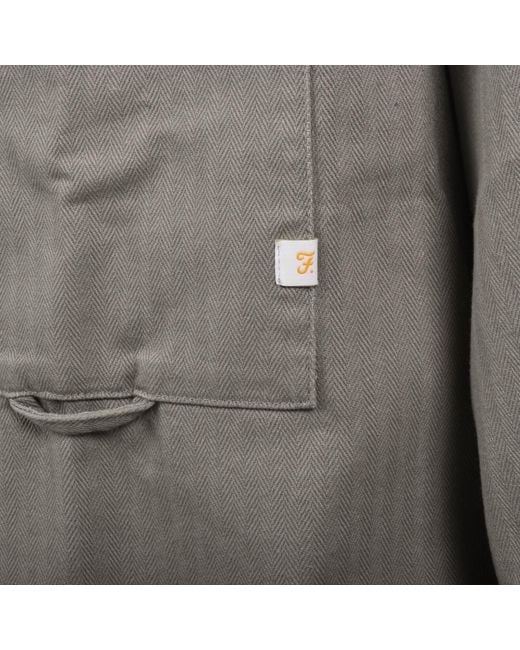Farah Gray Farah Marshall Long Sleeve Overshirt for men