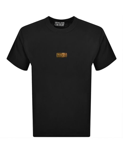 Versace Jeans Black Couture Metal Logo T Shirt for men