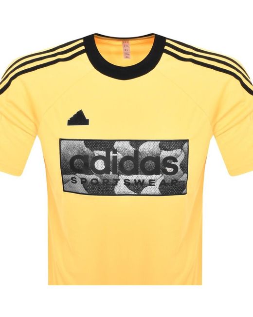 Adidas Originals Yellow Adidas Sportswear Tiro T Shirt for men