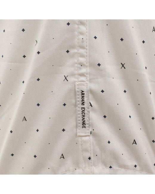 ARMANI EXCHANGE Gray Ax Pattern Shirt Off for men