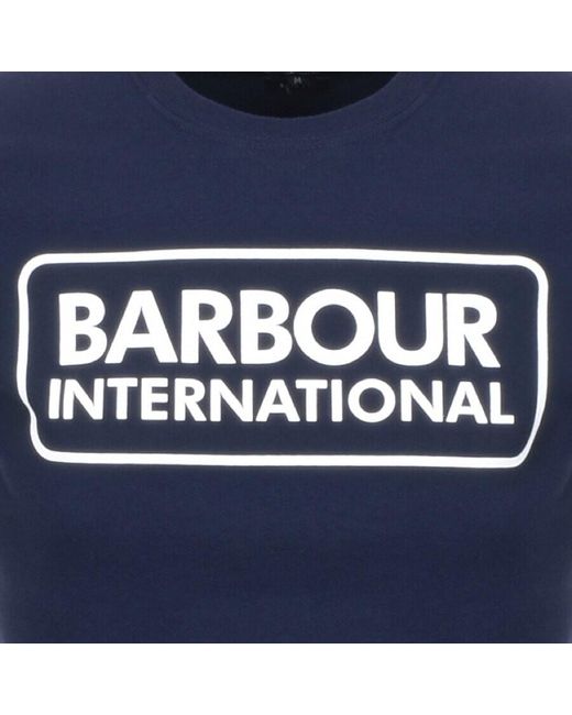 Barbour Blue Large Logo T Shirt for men