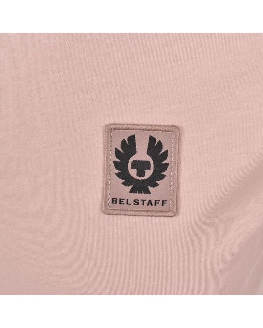 Belstaff Pink Short Sleeve Logo T Shirt Dusk for men