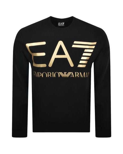 EA7 Black Emporio Armani Logo Sweatshirt for men