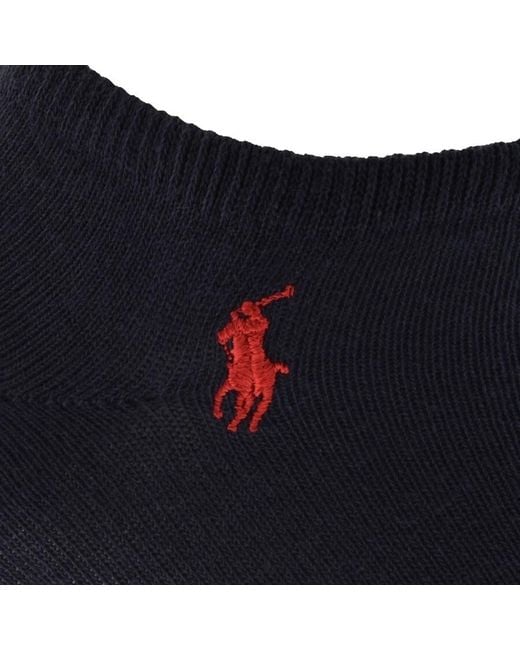 Ralph Lauren Blue 3 Pack Trainer Socks for men
