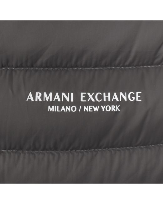 ARMANI EXCHANGE Gray Hooded Down Jacket for men