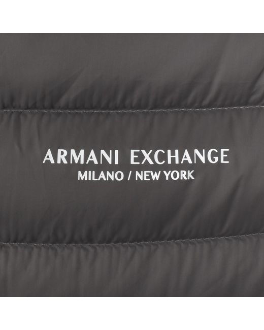 ARMANI EXCHANGE Gray Hooded Down Jacket for men