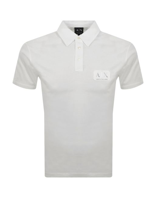 ARMANI EXCHANGE Gray Logo Polo T Shirt Off for men