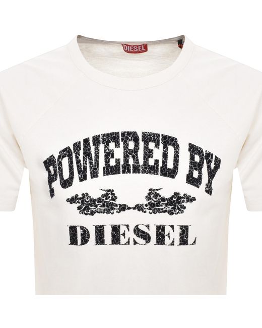 DIESEL White T Rust T Shirt for men
