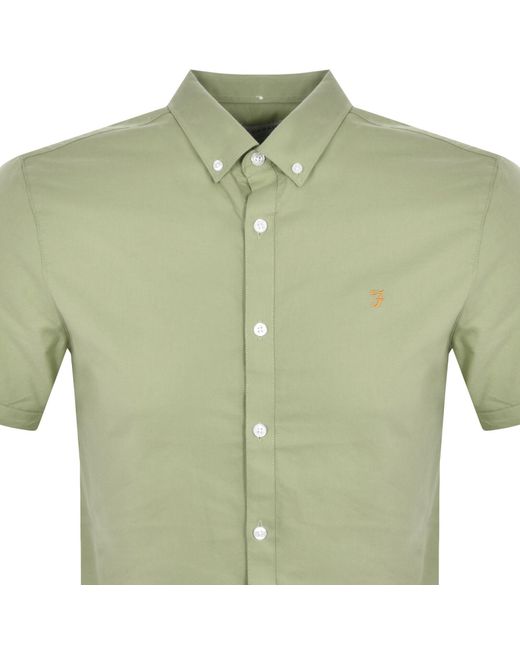Farah Green Brewer Short Sleeve Shirt for men