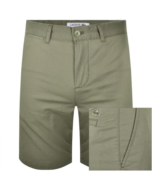 Lacoste Green Slim Fit Denim Shorts for men