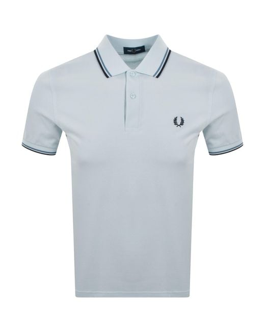 Fred Perry Blue Twin Tipped Polo T Shirt for men
