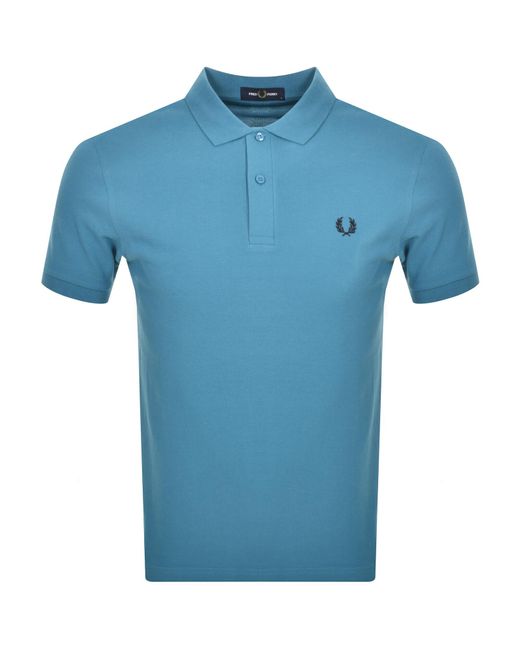 Fred Perry Blue Plain Polo T Shirt for men