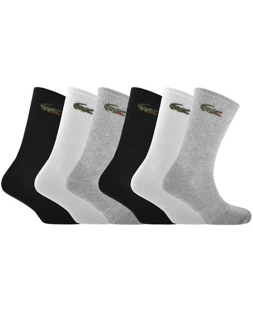 Lacoste Black 6 Pack Sport Crew Socks for men