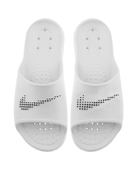 Nike White Victori Shower Sliders for men