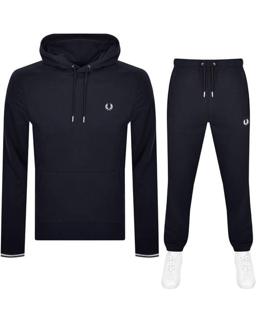 Fred Perry Blue Tipped Hooded Tracksuit for men
