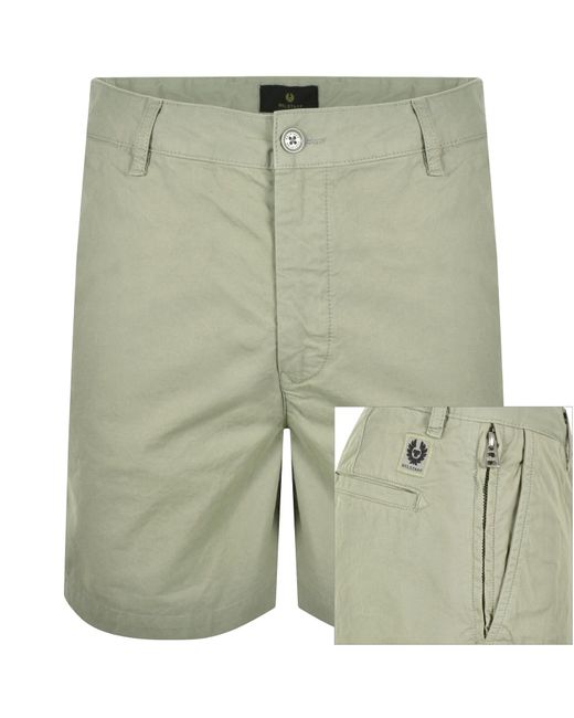 Belstaff Green Rally Shorts Lichen for men