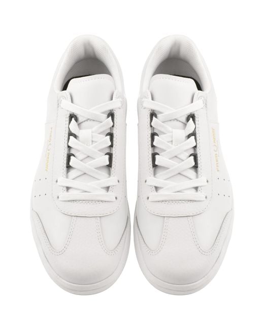 Fred Perry White B302 Leather Trainers for men