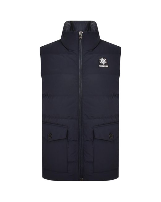 Sandbanks Blue Quilted Explorer Gilet for men