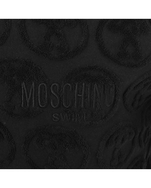 Moschino Black Swim Towelling Logo T Shirt for men