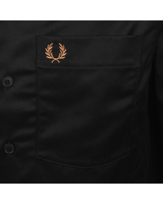 Fred Perry Black Twill Overshirt for men