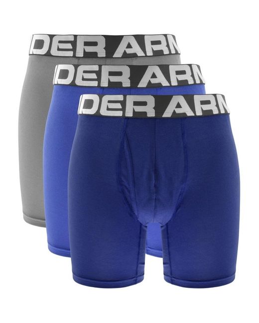 Under Armour Cotton Boxerjock 3 Pack Boxer Shorts in Blue for Men | Lyst