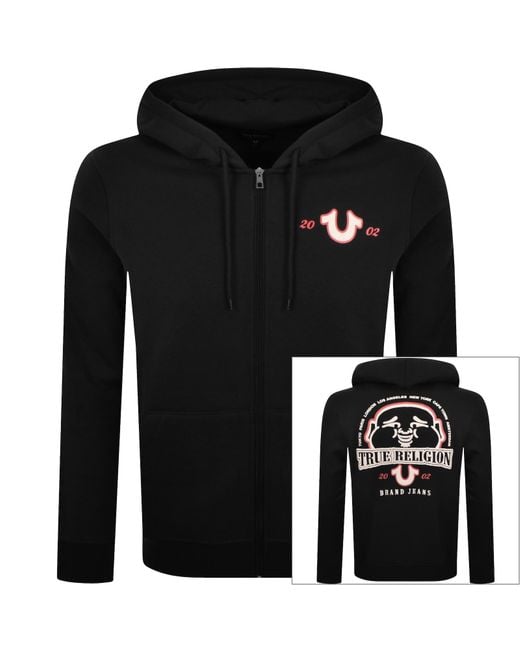 TRUE RELIGION Sunrise Buddha Zip Hoodie in Black for Men | Lyst