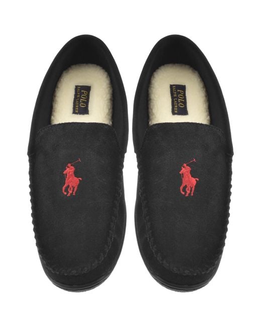 Ralph Lauren Black Brenan Slippers for men
