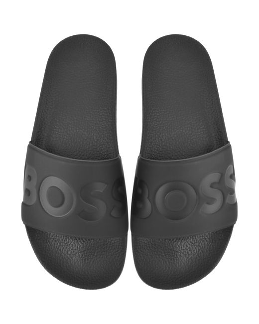BOSS BUSINESS Black Boss Aryeh Sliders for men