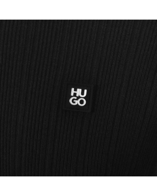 HUGO Black Sastoro Knit Polo Jumper for men