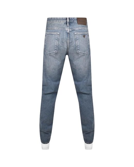 Armani Blue Emporio J75 Slim Mid Wash Jeans for men