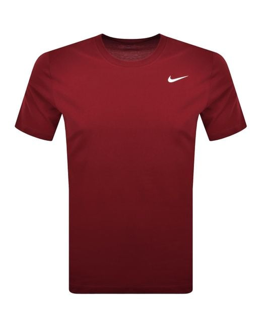 Nike Red Training Dri Fit Logo T Shirt for men