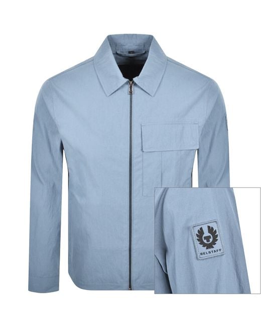 Belstaff Blue Cargo Overshirt for men