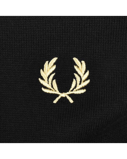 Fred Perry Black Tipped Knit Polo T Shirt for men