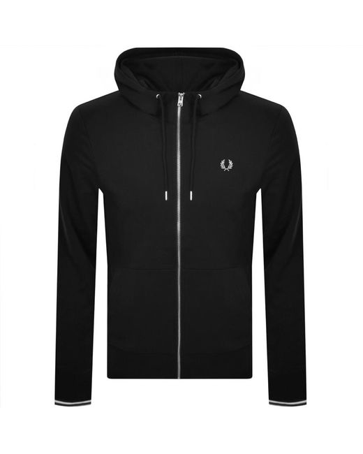 Fred Perry Black Tipped Hooded Zip Tracksuit for men