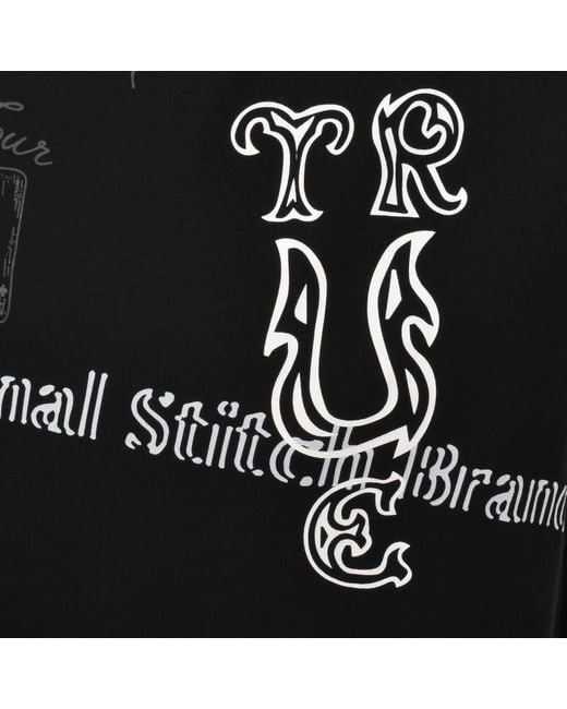True Religion Black Western Doodle T Shirt for men