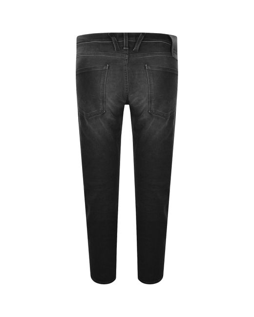 Replay Black Anbass Hyperflex Slim Fit Jeans for men