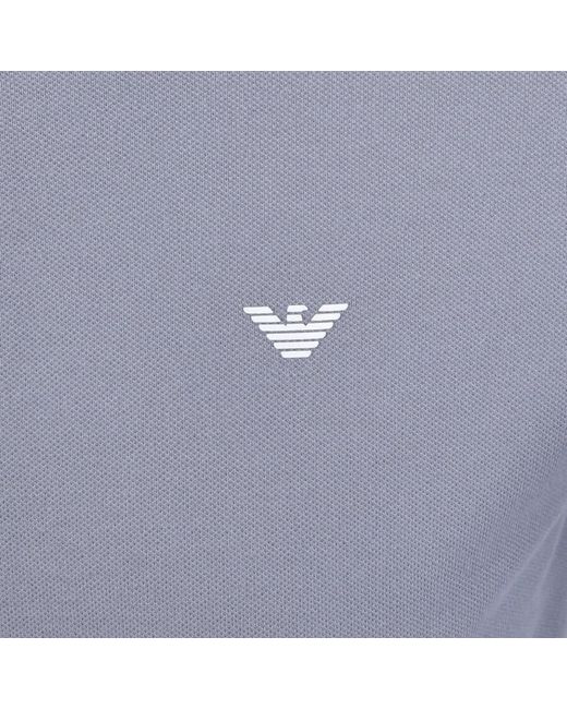 Armani Blue Emporio Short Sleeved Polo T Shirt for men