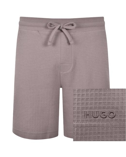 HUGO Purple Austin Waffle Shorts for men