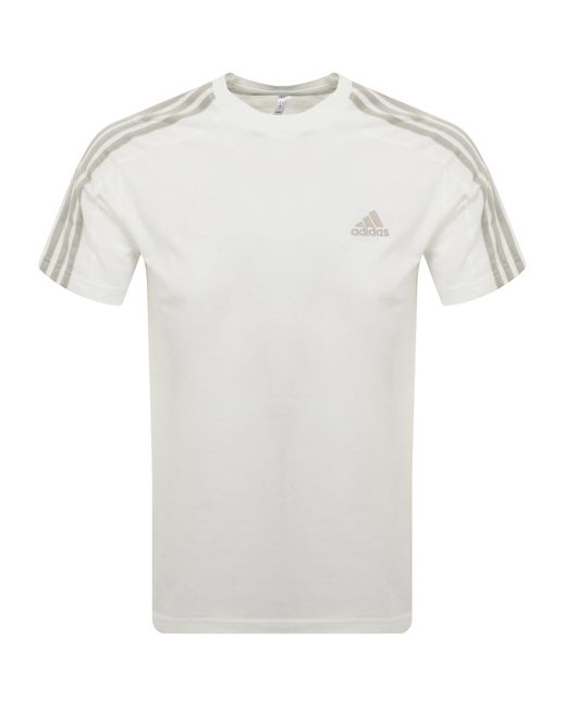 Adidas Originals White Adidas Sportswear 3 Stripes T Shirt Off for men