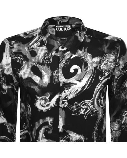 Versace Black Couture Long Sleeve Shirt for men