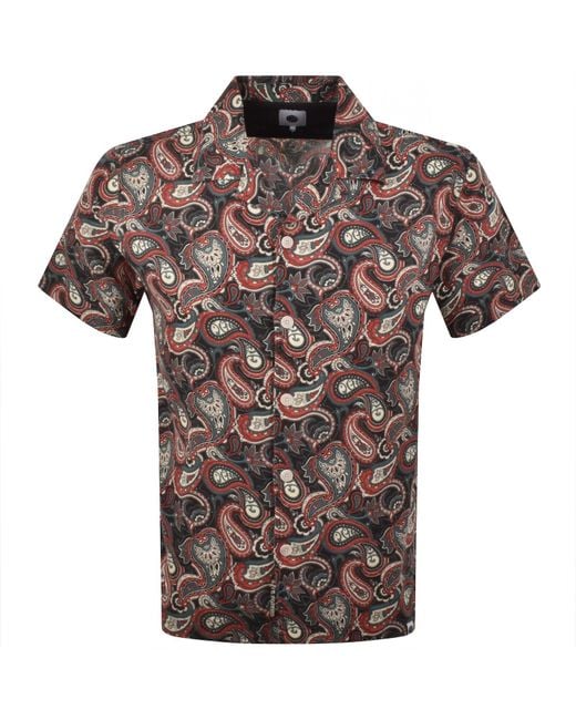 Pretty Green Red Bonamassa Paisley Shirt for men