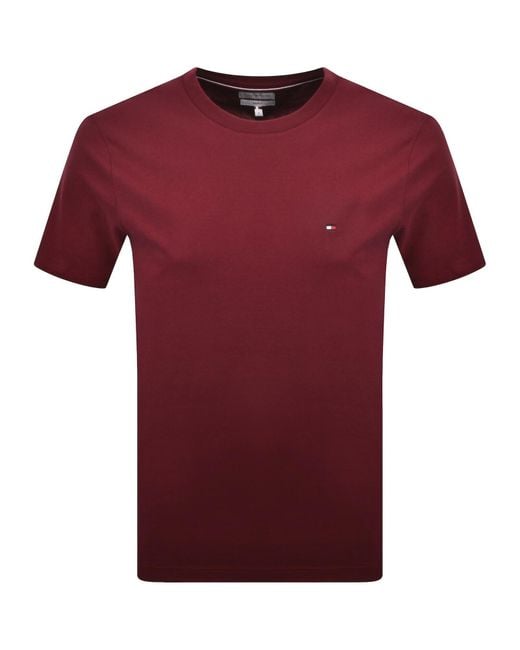 Tommy Hilfiger Red Essential Solid T Shirt for men