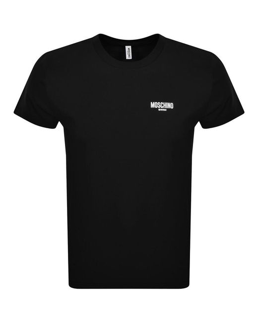 Moschino Black Logo Print T Shirt for men