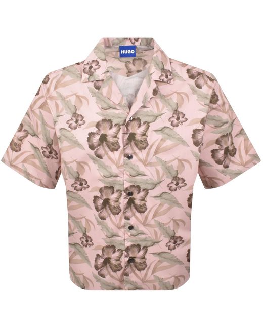 HUGO Pink Eligino Relaxed Fit Shirt Pastel for men