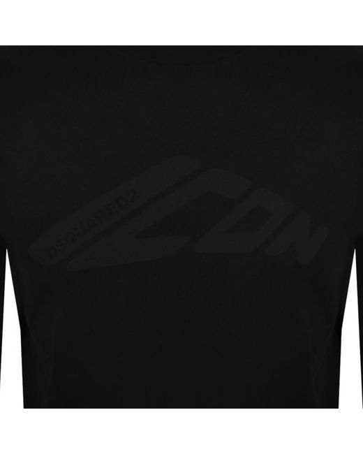 DSquared² Black Loose Fit Long Sleeve T Shirt for men